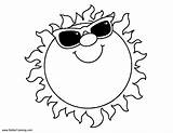 Sun With Sunglasses Coloring Page Pages sketch template