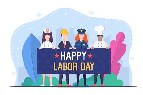 Happy Labor Day Free Vector Design – Free Graphics, Illustrations | pixelify.net