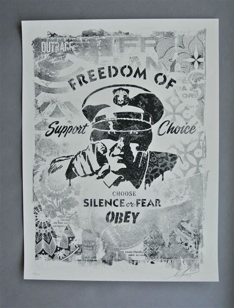 Shepard Fairey (OBEY) (1970) - Freedom of Choice Stencil + M16 vs AK47 ...