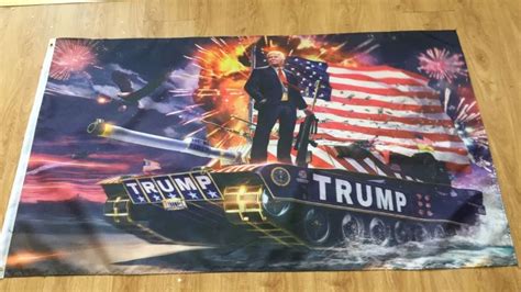 Donald Trump On The Tank Flag Weather Resistant Polyester flags and banners custom flags and ...