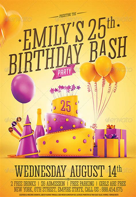 20 Beautifully Designed PSD Birthday Party Flyer Templates | Birthday flyer, Birthday party ...