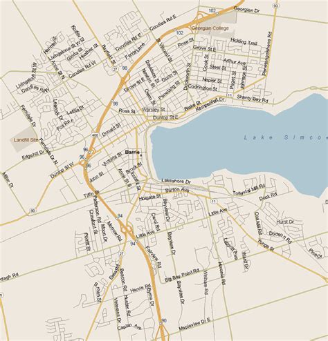 Barrie Map, Ontario - Listings Canada