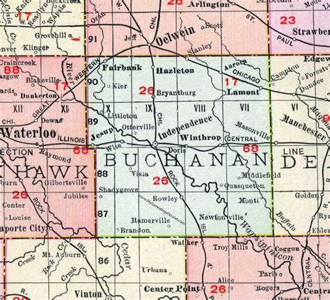 Buchanan County Iowa Map - Franny Antonietta