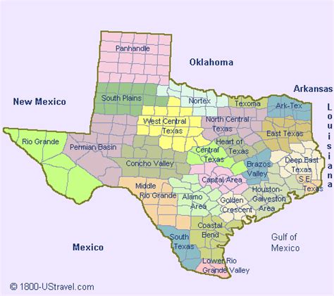 Map of Texas Counties @ 1800-UStravel - US Travel Guides