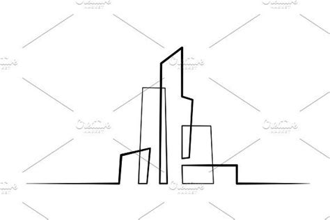 Building Cityscape Line Art | Line art, Newsletter design templates, Architecture logo