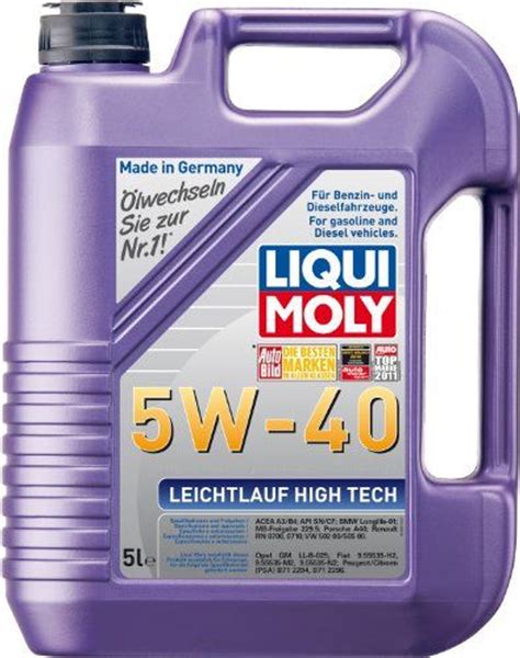 LIQUI MOLY LEICHTLAUF High Tech 5W40 Engine Oil 5 Litre- GZ Industrial ...