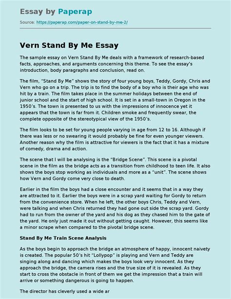 Vern Stand By Me Free Essay Example