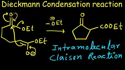 Dieckmann Condensation Reaction | Complete Mechanism and Examples | Intramolecular Claisen ...