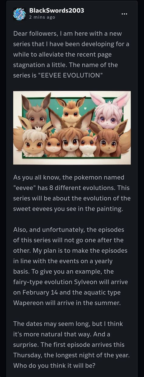 EEVEE EVOLUTION Announcement by BlackSwords2003 on DeviantArt