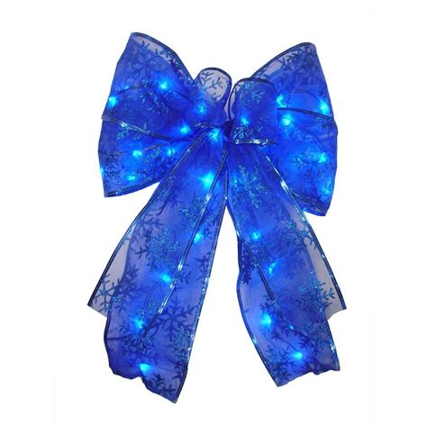 Unbranded 9 in. 36-Light Battery Operated LED Blue Everyday Bow-EB03 ...