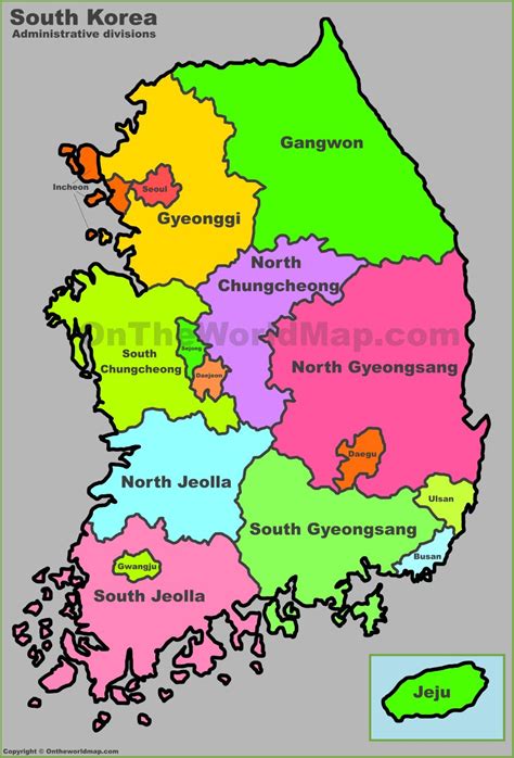 Administrative map of South Korea