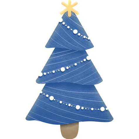 Blue Christmas tree decorations in winter 27433789 PNG