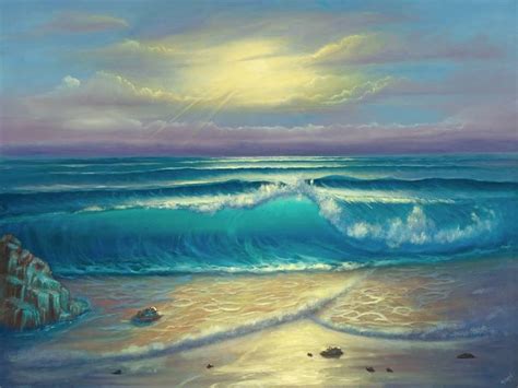 “MORNING GLORY” Large seascape oil painting, marine art, ocean painting ...