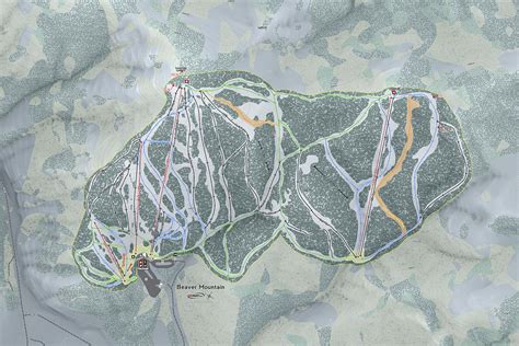 Beaver Mountain Ski Resort Map Digital Art by Powder Addicts - Fine Art America