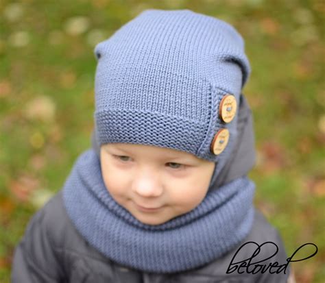 Denim Blue Boys Slouchy Hat Toddler Boy Wool Hat Kids Winter | Etsy