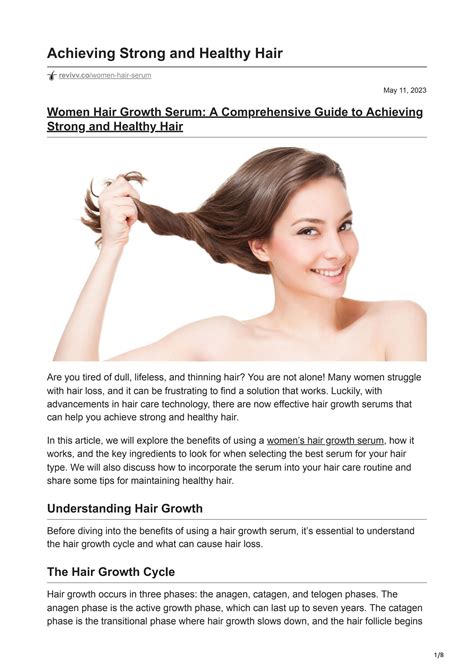 Women Hair Growth Serum Guide: Achieving Strong and Healthy Hair by ...