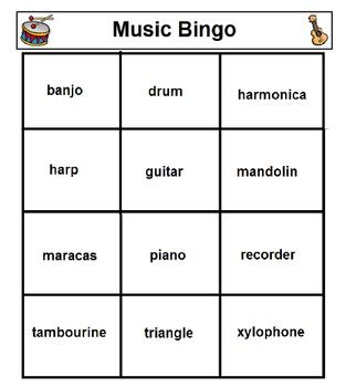 Music Bingo by PedagoNet | Teachers Pay Teachers