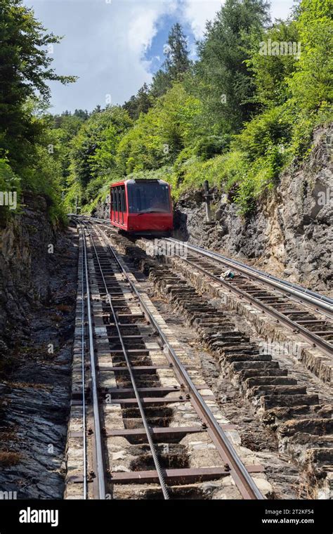 funicular cable railway car at harder kulm interlaken switzerland Stock ...