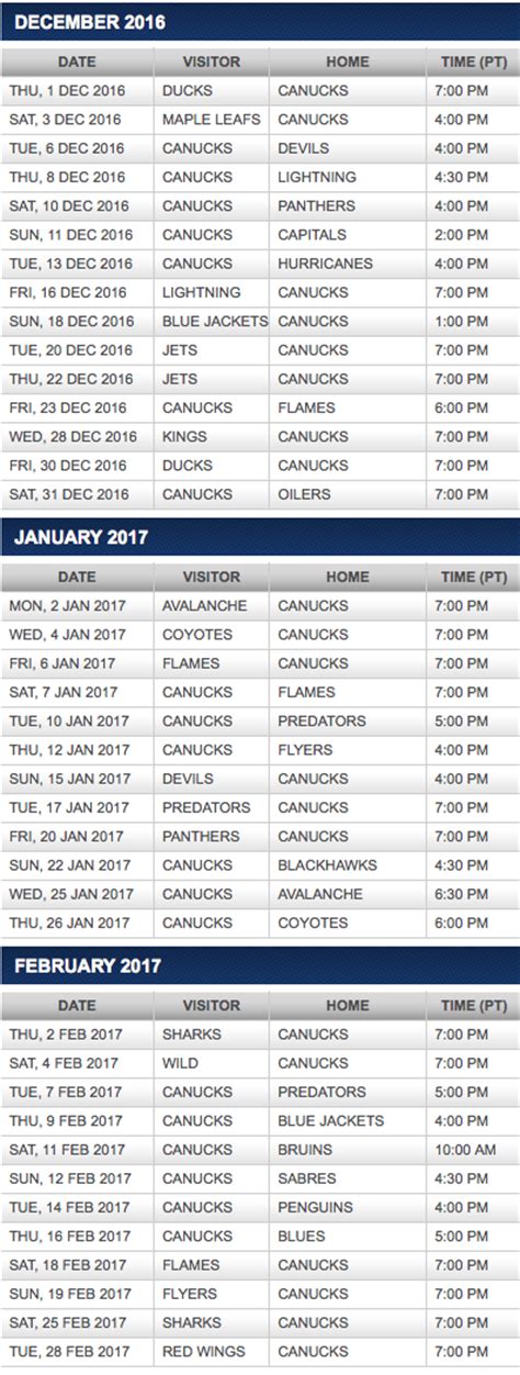 Vancouver Canucks release 2016-17 NHL schedule - Sportsnet.ca