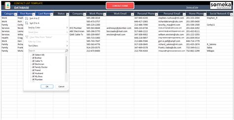 Free Excel Contact List Template | CRM Database Template