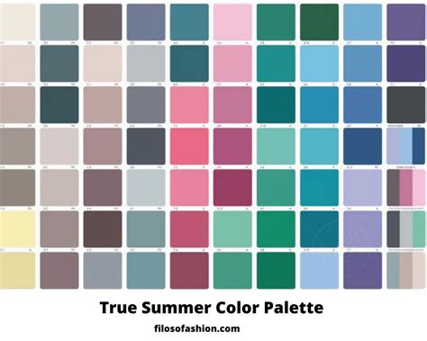 TRUE SUMMER COLOR PALETTE: COLORS FOR SKIN & WARDROBE | Soft summer color palette, Light summer ...