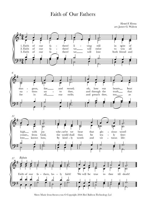 Faith of our Fathers Sheet music for Piano - 8notes.com