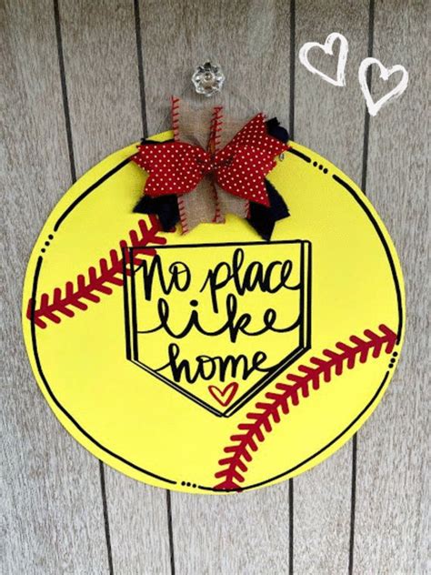 Softball season is in full swing! This is a hand painted 22” round sign. The lettering is also ...