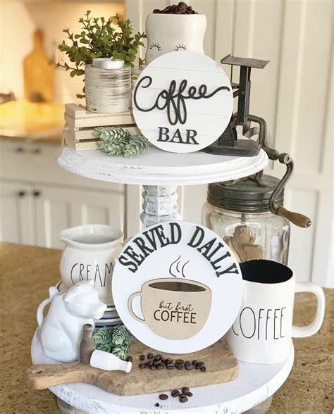 Pin by Jayne Barnes on Tiered Trays | Coffee bar signs, Tiered tray ...