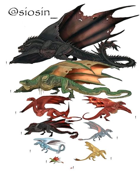 approximate size of the Dragons until now. Balerion, Vhagar, Caraxes, Meleys, Drogon, Seasmoke ...