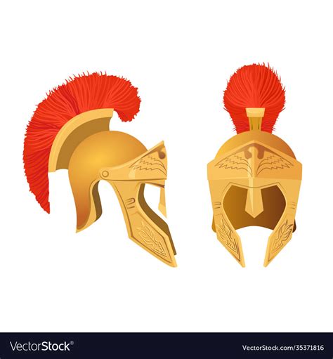 Gladiator helmet set roman ancient military Vector Image