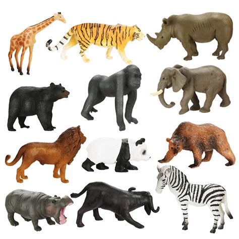 Buy Achort Mini Animal Figures Set 12Pcs Safari Animal Toys Small Zoo ...