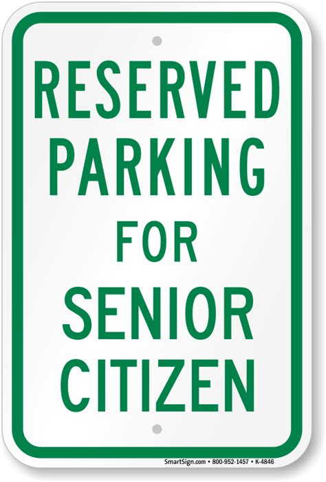 Elderly Parking Signs