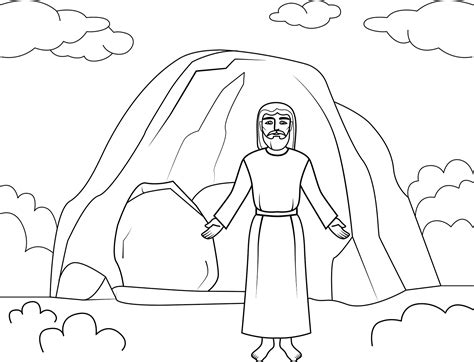 Empty Tomb And Jesus Christ Coloring Page Colouringpages | Porn Sex Picture