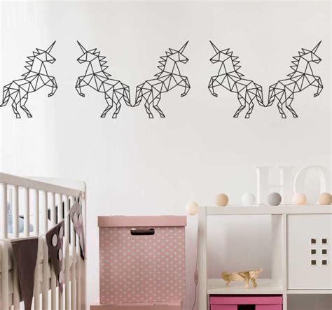 geometric unicorn border sticker - TenStickers