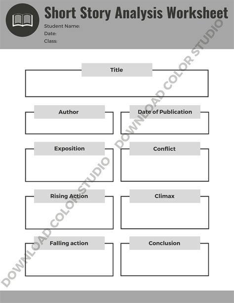 Story Plot Diagram Worksheet Story Analysis Diagram - Etsy