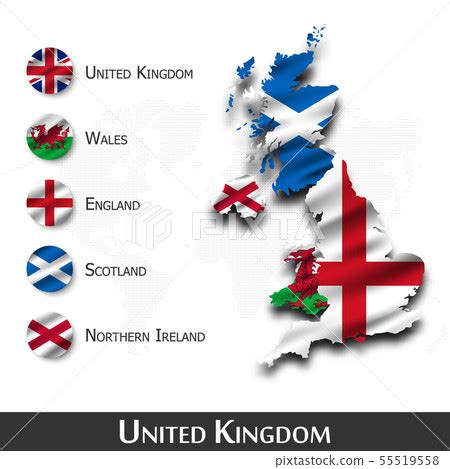 United kingdom of great britain map and flag ( - Stock Illustration ...