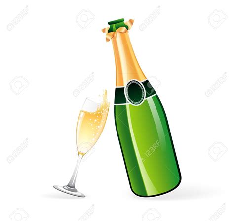 Champagne Bottle And Glasses Clipart