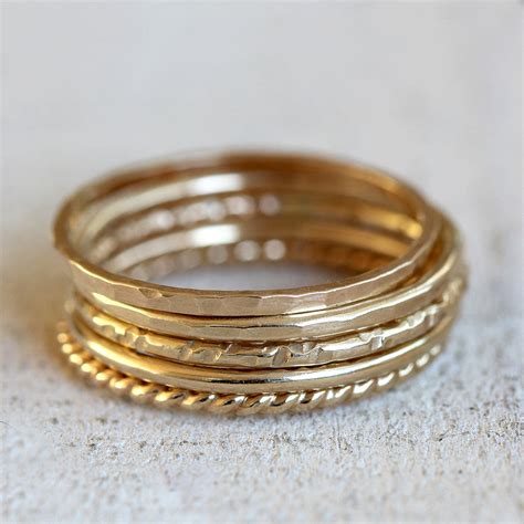 Gold stacking rings 14k gold stacking rings – Praxis Jewelry