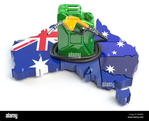 Gasoline and petrol consumption and production in Australia. Map of ...