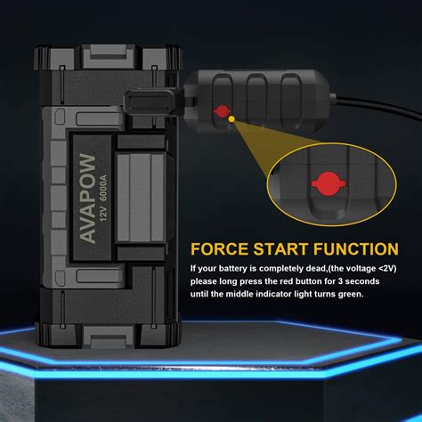 AVAPOW 6000A Car Battery Jump Starter with Dual USB Quick Charge and DC Output in Faroe Islands ...