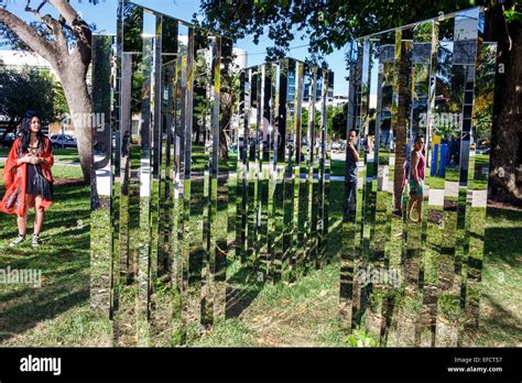 Miami Beach Florida Collins Park art installation mirrors Art Basel Stock Photo: 78343699 - Alamy