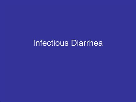 Infectious Diarrhea