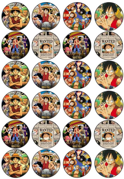 24 Anime Edible Cup Cake Toppers - ONE PIECE - Not PRECUT | eBay