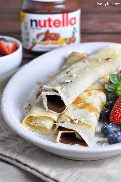 Nutella Stuffed Pancake Rolls - Belly Full