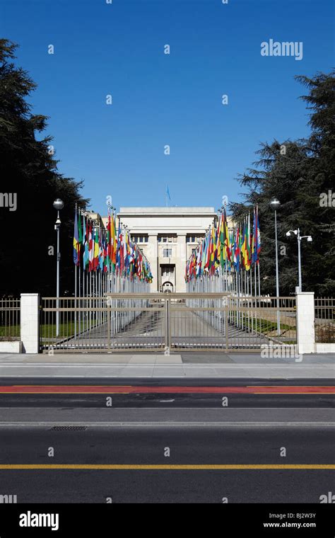 The United Nations European Headquarters office building in Geneva ...