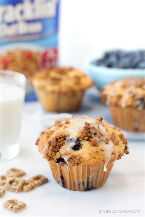 Cracklin' Oat Bran Blueberry Crunch Muffins - Striped Spatula