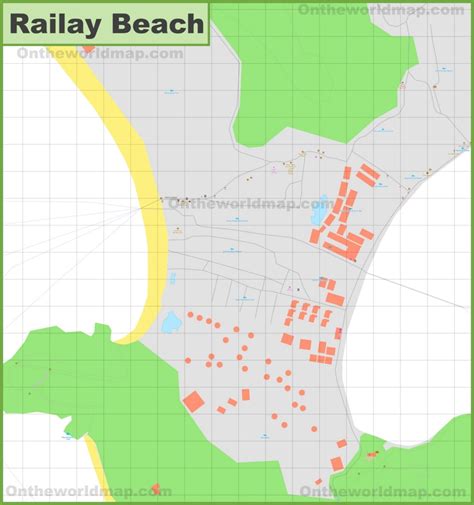 Detailed Tourist Map of Railay Beach - Ontheworldmap.com