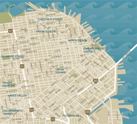 Union square San Francisco map - Map of downtown San Francisco union ...