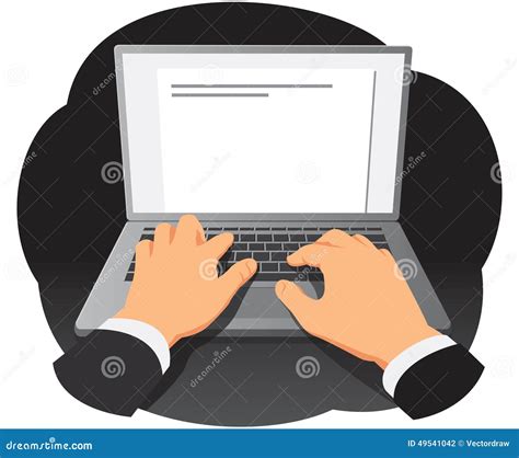 Hands typing on keyboard stock vector. Illustration of gadget - 49541042