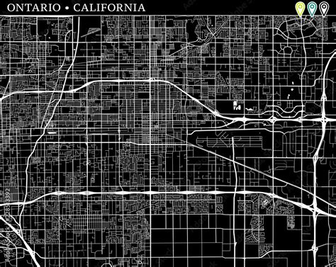 Simple map of Ontario, California Stock Vector | Adobe Stock